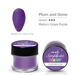 Dip nails manicure powder color swatch Plum and done medium grape purple