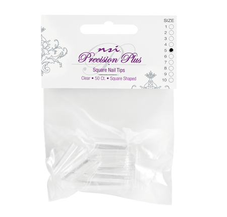 Precision Plus Clear Nail Tips for Square Long Acrylic Nails