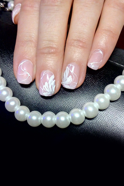 Easy Pearly Flower Nail Art Design