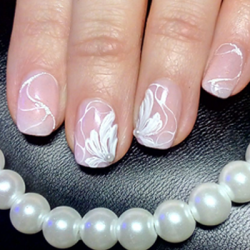 Easy Pearly Flower Nail Art Design