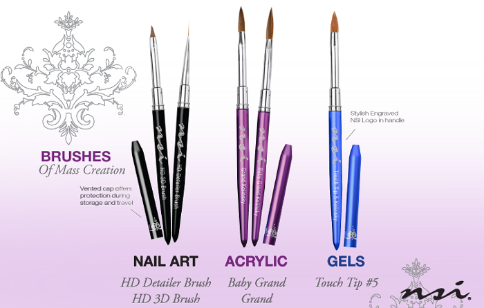 NSI Nail Art Brush Set for Acrylic Nails - wide 5