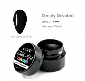 Tack Free nail art gel polish color deeply devoted black