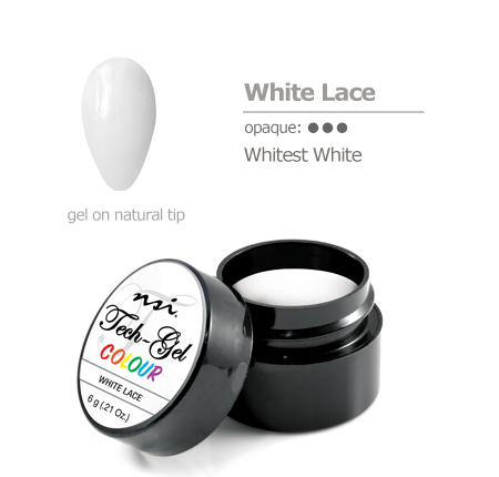 WhiteLace Tack Free nail art gel polish color white lace